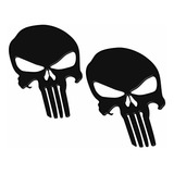 Adesivos Punisher Capacete Preto Par Resinados Res24