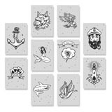 Adesivos Tattoo Tatuagem Studio Ink Kit Com 10 Peças V202