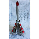 Adja 3 Bocas Aço Decorado 28 Cm Grande Candomblé Umbanda 