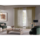 Admirare Curtina Ambientes Pequenos De 170cm X 220cm Liso Cor Avelã - Unidade De 1