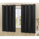 Admirare Curtina Ambientes Pequenos De 170cm X 220cm Liso Cor Preta - Unidade De 1