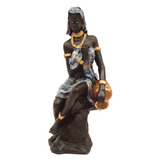 Africana Sentada No Vaso Em Resina Decoração Enfeite
