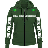 Agasalho Seleção Brasileira De Kick Boxing C/capuz E Zíper