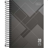 Agenda 2025 Espiral Diária Zip 12,9cmx18,7cm Cinza Capa Dura