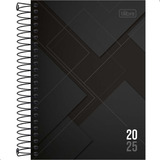 Agenda 2025 Espiral Diária Zip 12,9cmx18,7cm Preta Capa Dura