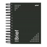 Agenda Brief Case Preta Capa Dura - Spiral