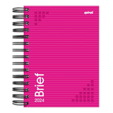 Agenda Brief Case Rosa Capa Dura - Spiral