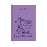 Agenda Diária Rubi 2024 - 16x11 Cm - Redoma