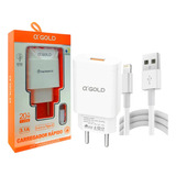 Agold Carregador iPhone 30w 6a Usb Ligtining Ios Branco