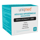 Agulha HiPodérmica Descartável 25mm X 0,7mm - Uniqmed