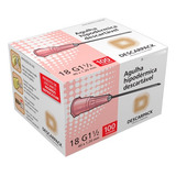 Agulha Hip. Descartável 40 X 1.20mm Rosa 18g Cx/100un