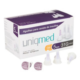 Agulha P/ Caneta Insulina 5mm 31 G Cx C/ 100 Unds Uniqmed Capacidade Em Volume 0 Ml