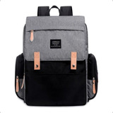 Aiebao Bolsa Mochila Maternidade Land Luxury Preto Cinza