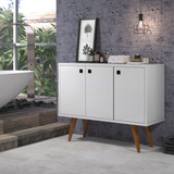 Ajl Balcão Pra Cozinha Vintage 3 Portas Aparador Moderno Cor Branco