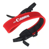 Alça De Pescoço Neck Strap Canon Vermelha Neopreme Dslr