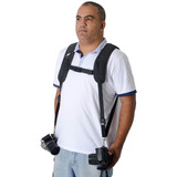 Alça Dupla Cameras Alca Suspensório Preta Double Strap Quick