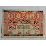 Alemanha Notgeld Gaggenau 20 Mark 1922 3 Cidades