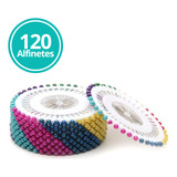 Alfinete Costura Cabeça Colorida Bolinha Patchwork 120 Uni