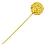 Alfinete Gravata Terno Maçonaria Ouro 18k Pingente Maçon Bro
