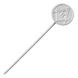 Alfinete Gravata Terno Maçonaria Ouro Branco 18k Maçon Broch
