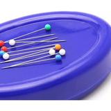 Alfineteiro Porta Alfinetes Magnético + 50 Alfinetes Cor Azul-escuro