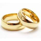 Aliança 8mm Banhado Ouro 