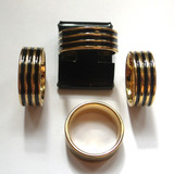 Aliança Anel Masculino Feminino Aço Inox Banhado Ouro Lote.