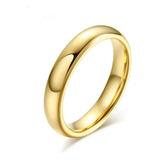 Aliança Avulsa Ouro 18k Banhada Tradicional Tungstênio 4mm