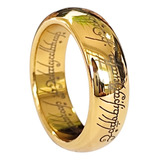 Aliança/anel Senhor Dos Anéis - Tungstênio Dourado Ouro 18k