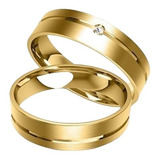 Alianças De Ouro 18k 5mm 8 Gramas Com Diamantes Casamento