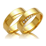 Alianças Ouro 18k 10 Gramas 6mm Brilhantes Casamento Noivado