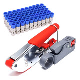 Alicate Crimpar + Decapador Cabo Coaxial + 50 Conector Rg6