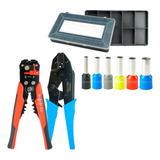 Alicate Crimpar + Decapador + Kit Terminais Ilhós (500pçs)