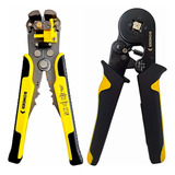 Alicate Crimpar Terminal Ilhós + Alicate Desencapador Kit