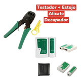 Alicate De Crimpar Rj45 Cabo De Rede+ Descascador + Testador