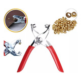 Alicate Manual Para Vazar Pregar Aplicar Ilhós + 100 Ilhoses