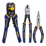 Alicates Irwin Kit Com 3 Peças Desencapador Bico Corte Cabo
