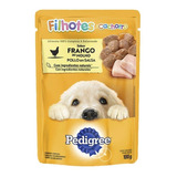 Alimento Pedigree Ao Molho Para Cão Filhote Todos Os Tamanhos Sabor Frango Em Saco De 100g