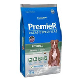 Alimento Premier Super Premium Raças Específicas Pit Bull Para Cão Adulto De Raça Média Sabor Frango Em Sacola De 12kg
