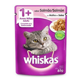Alimento Whiskas 1+ Whiskas Gatos S Para Gato Adulto Todos Os Tamanhos Sabor Salmão Ao Molho Em Saco De 85g