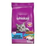 Alimento Whiskas Ração Seca Para Gatos Adultos Sabor Peixe Pacote 10,1kg.
