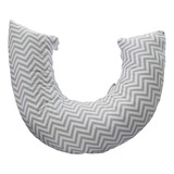 Almofada De Amamentação Chevron Zigzag Cinza Com Branco