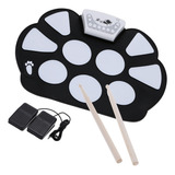 Almofada De Bateria Eletrônica Roll Up Drum Portátil Com Dob