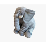 Almofada Elefante De Pelúcia Bebê Cinza 80cm