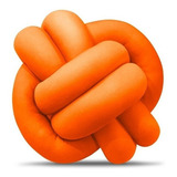 Almofada Nó Escandinavo Decorativa Nozinho Sofa Luxo Baratas Cor Laranja