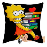 Almofada Tecido Oxford Simpsons Lisa Livros