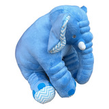 Almofada Travesseiro Elefante Bebê Pelúcia Cinza Chevron 80c