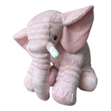 Almofada Travesseiro Elefante Bebê Pelúcia Rosa 80 Cm