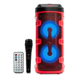 Alto-falante Portátil Bt Display Led Usb Mp3 D-s14 Vermelho