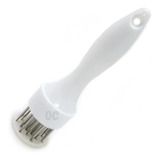 Amaciador Batedor De Carne Bife Com Furador Manual Aço Inox
